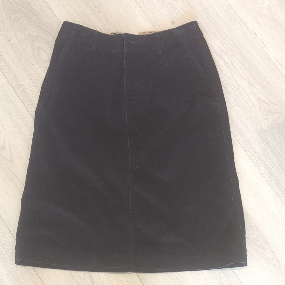 Classic Black Corduroy Skirt